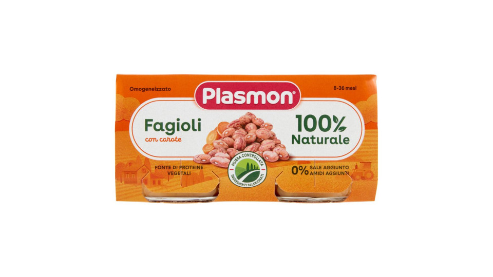 Plasmon Omogeneizzato Fagioli con carote 2 x 80 g