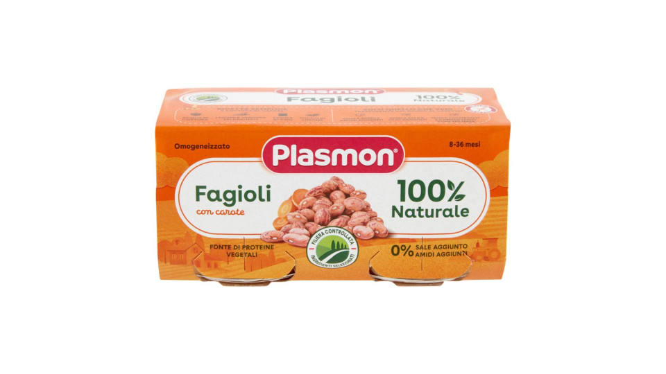 Plasmon Omogeneizzato Fagioli con carote 2 x 80 g