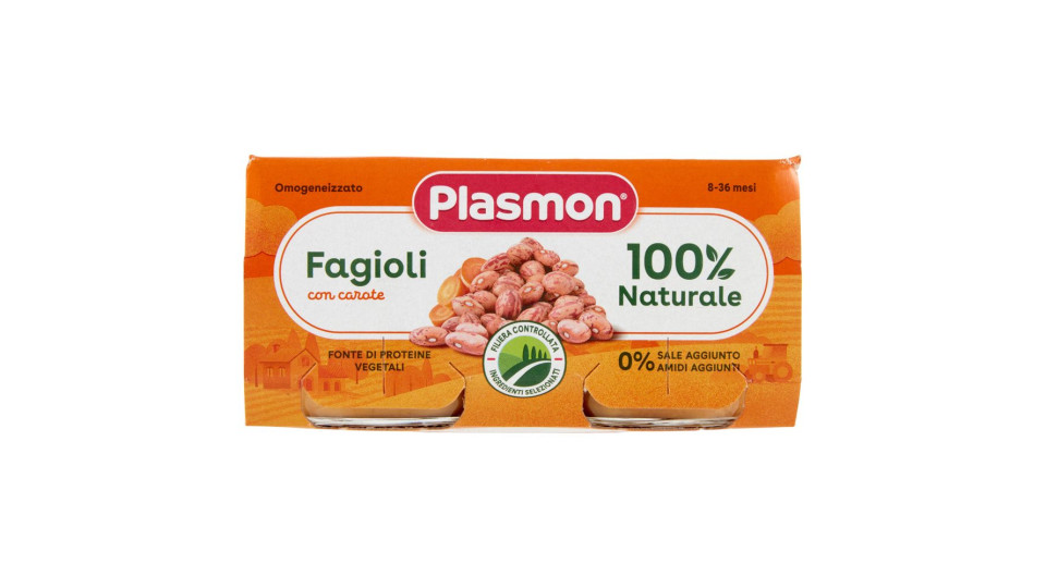 Plasmon Omogeneizzato Fagioli con carote 2 x 80 g