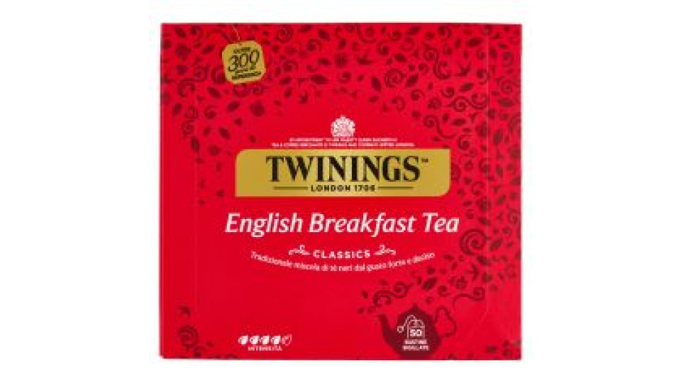 Twinings English Breakfast Tea Tè Nero 50 filtri The 100 g