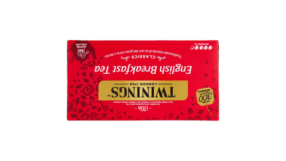 Twinings English Breakfast Tea Tè Nero 50 filtri The 100 g