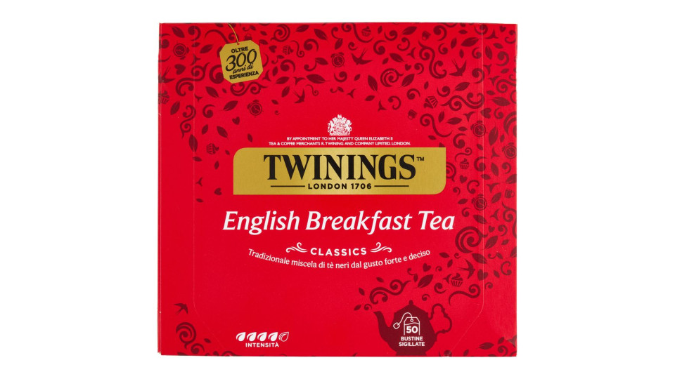 Twinings English Breakfast Tea Tè Nero 50 filtri The 100 g