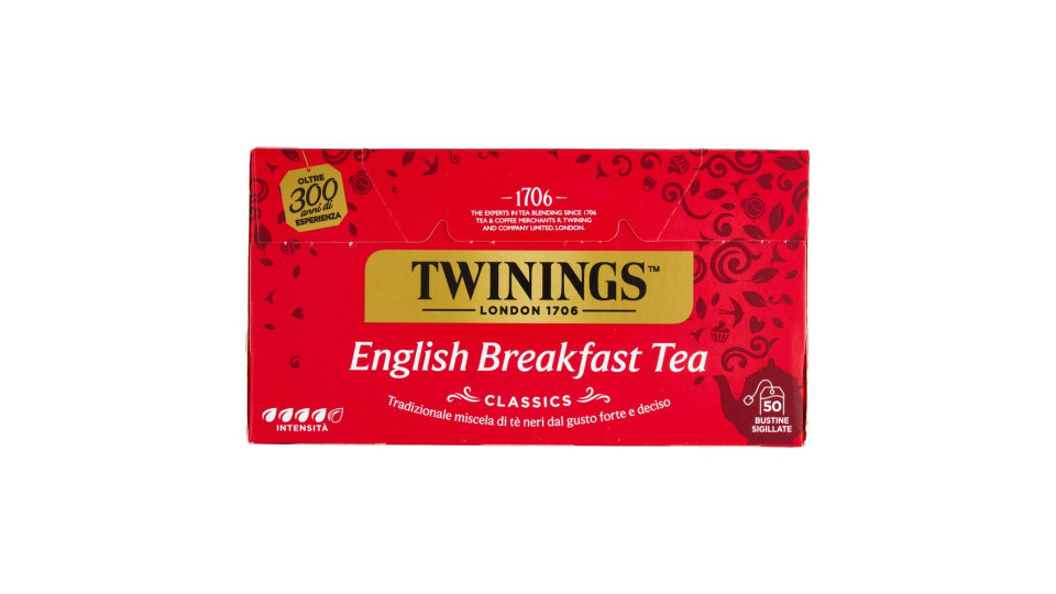 Twinings English Breakfast Tea Tè Nero 50 filtri The 100 g