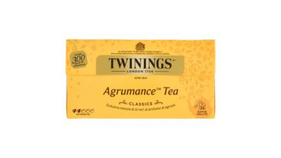 Twinings Agrumance Tea Tè Nero al profumo di agrumi 25 filtri The 50 g