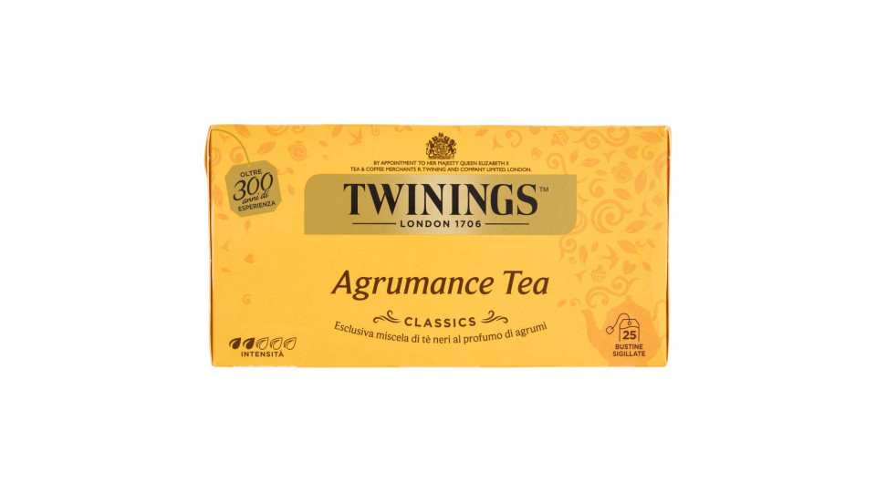 Twinings Agrumance Tea Tè Nero al profumo di agrumi 25 filtri The 50 g