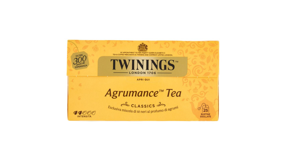 Twinings Agrumance Tea Tè Nero al profumo di agrumi 25 filtri The 50 g