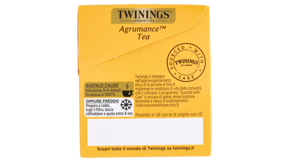 Twinings Agrumance Tea Tè Nero al profumo di agrumi 25 filtri The 50 g