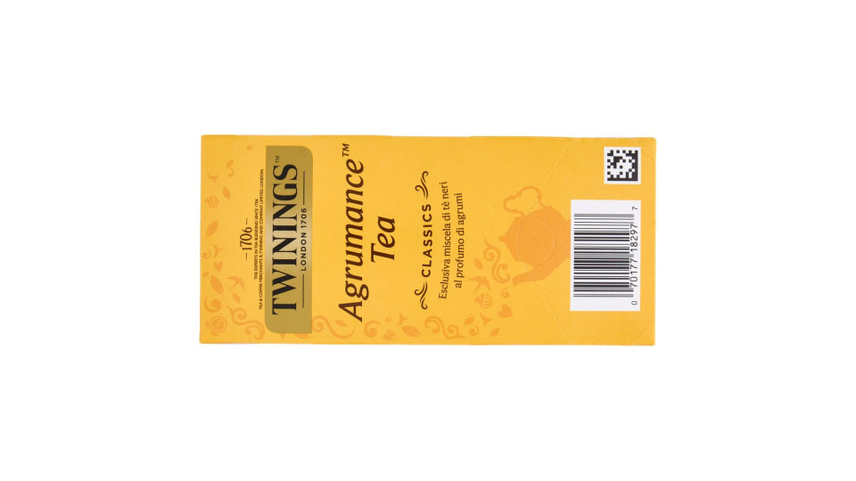 Twinings Agrumance Tea Tè Nero al profumo di agrumi 25 filtri The 50 g