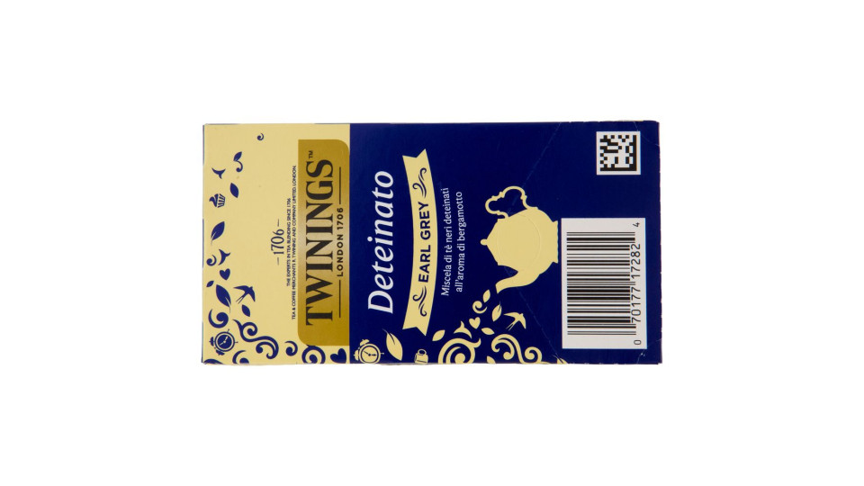 Twinings Deteinato Earl Grey Tè Nero Deteinato dal sapore di Bergamotto 20 filtri The 40 g