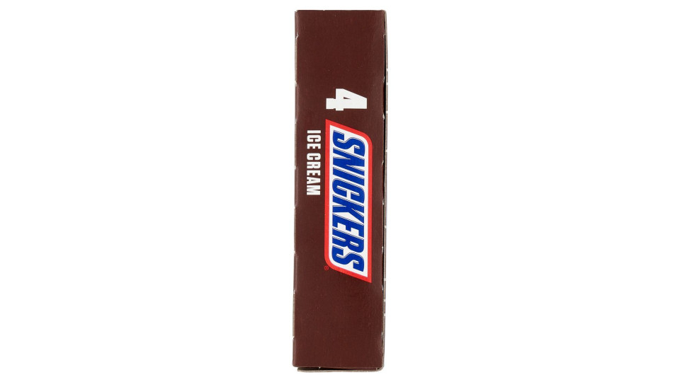 Snickers Barretta Gelato con cioccolato, caramello e arachidi tostate, Multipack da 4 x 45.6 g