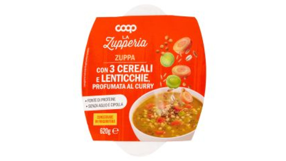 Zuppa Con 3 Cereali E Lenticchie, Profumata Al Curry 620 G