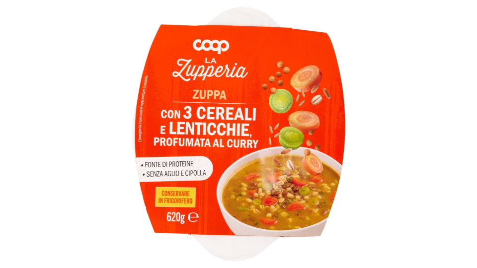 Zuppa Con 3 Cereali E Lenticchie, Profumata Al Curry 620 G