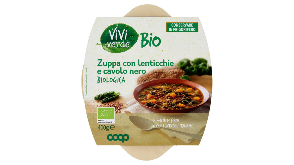 Zuppa Con Lenticchie E Cavolo Nero Biologico 400 G