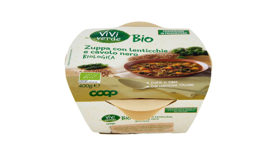 Zuppa Con Lenticchie E Cavolo Nero Biologico 400 G