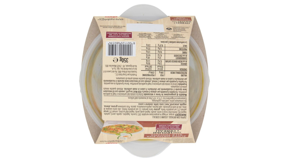 Zuppa Ortolana Alla Toscana Con Legumi E Cereali 350 G