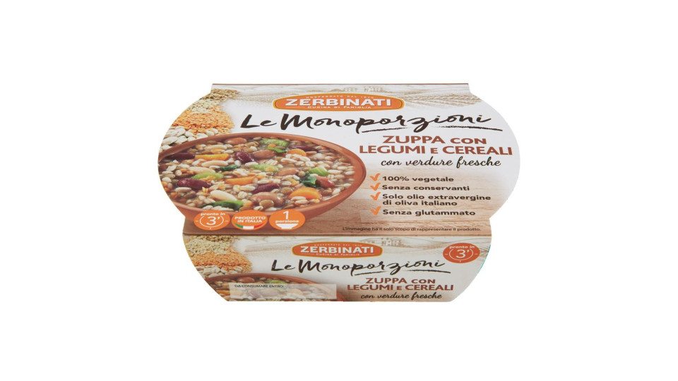 Zerbinati Le Monoporzioni Zuppa Con Legumi E Cereali 310 G