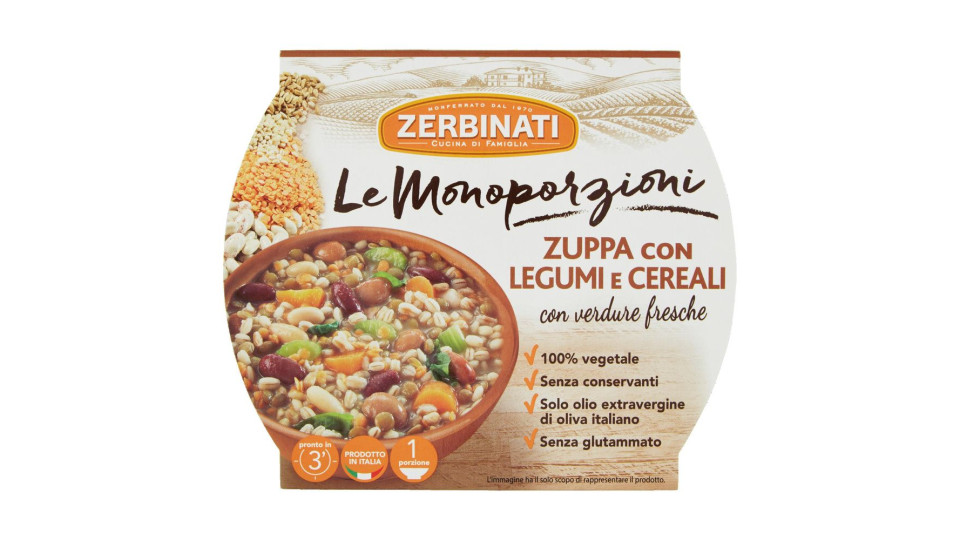 Zerbinati Le Monoporzioni Zuppa Con Legumi E Cereali 310 G