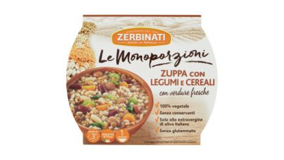 Zerbinati Le Monoporzioni Zuppa Con Legumi E Cereali 310 G