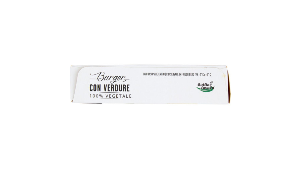 Cottin Tavola 100% Vegetale Burger Con Verdure Il Mediterraneo 2 X 100 G
