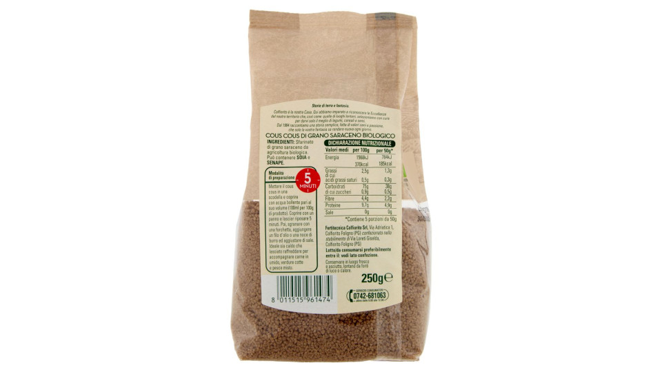Colfiorito Bio Cous Cous Di Grano Saraceno 250 G