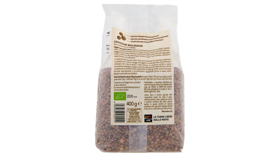 Libera Terra Il Giusto Gusto Dei Legumi Lenticchie Biologiche 400 G