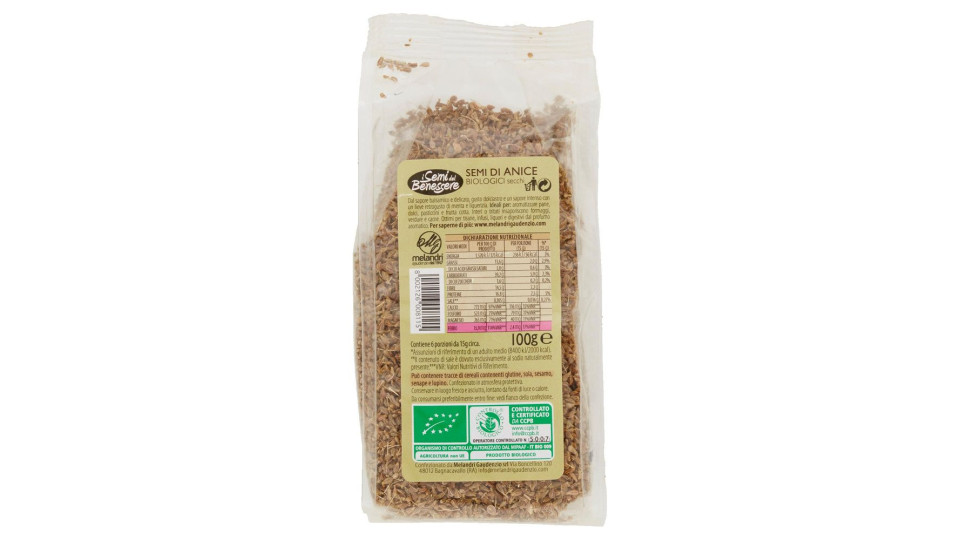 I Semi Del Benessere Semi Di Anice Biologici 100 G