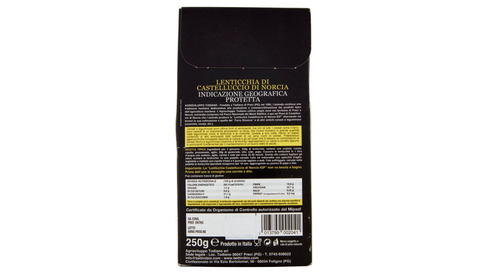 Bettini Lenticchia Di Castelluccio Di Norcia Igp 250 G