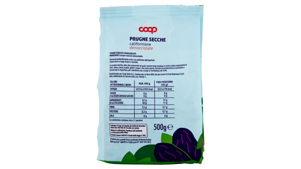 Prugne Secche Californiane Denocciolate 500 G
