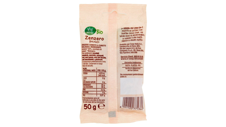 Zenzero Biologico A Cubetti 50 G