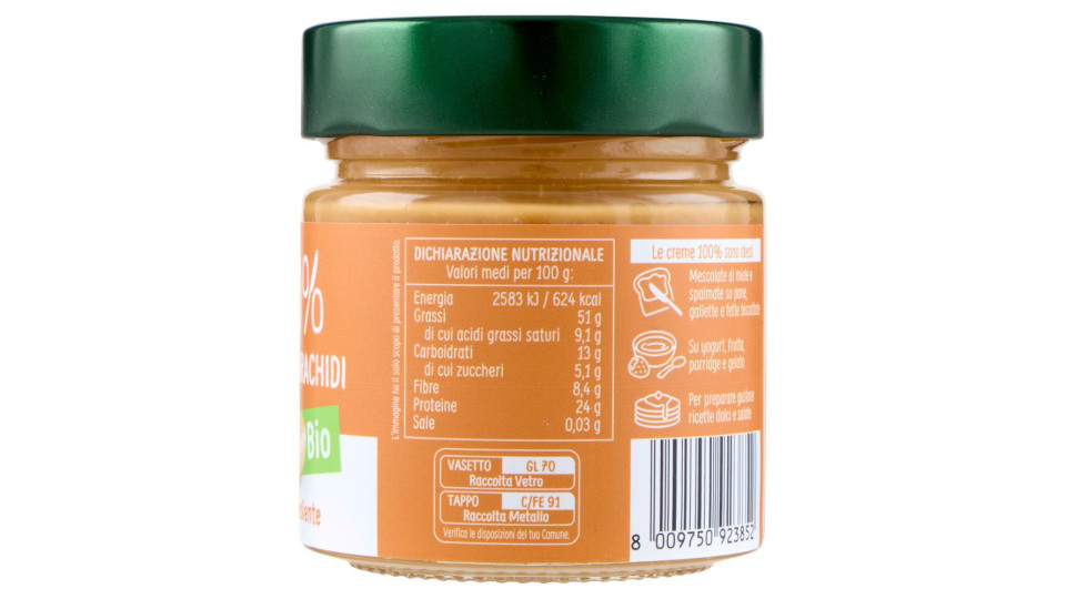 Euro Company 100% Crema Di Arachidi Bio 175 G