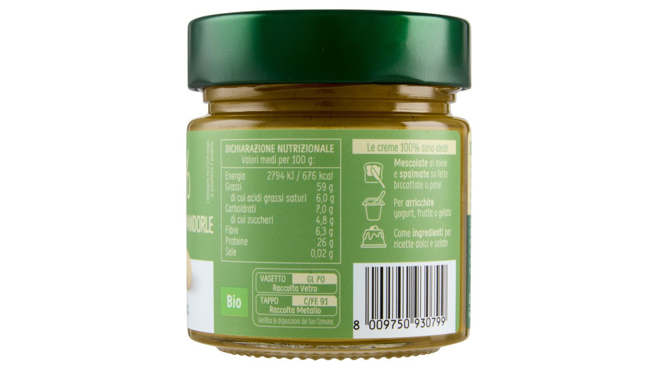 Euro Company 100% Crema Di Pistacchi E Mandorle Bio 175 G
