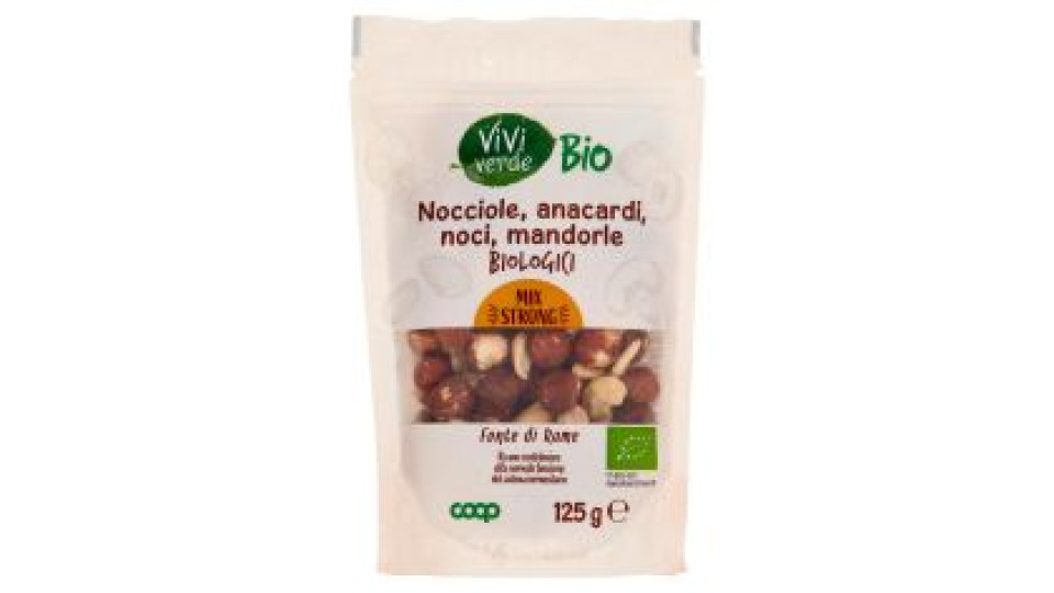 Nocciole, Anacardi, Noci, Mandorle Biologici Mix Strong 125 G