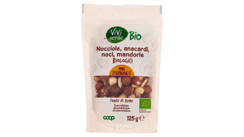 Nocciole, Anacardi, Noci, Mandorle Biologici Mix Strong 125 G