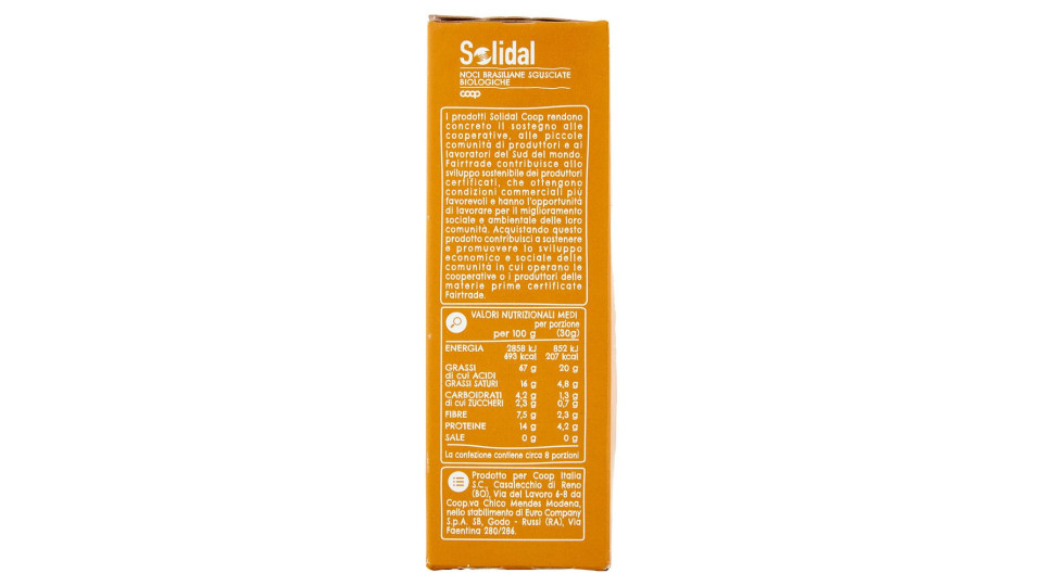 Noci Brasiliane Sgusciate Biologiche 250 G