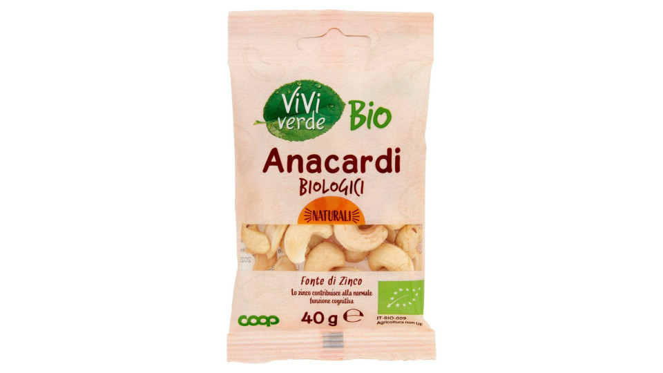 Anacardi Biologici Naturali 40 G