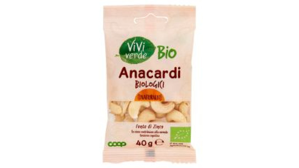 Anacardi Biologici Naturali 40 G