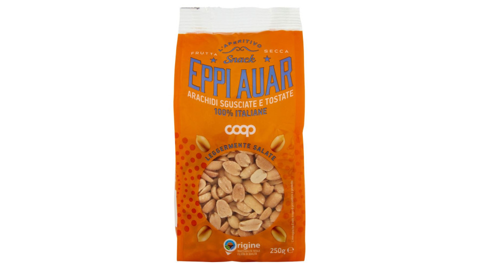 Snack Eppi Auar Arachidi Sgusciate E Tostate 100% Italiane Leggermente Salate 250 G