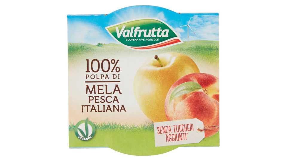 Valfrutta 100% Polpa Di Mela Pesca Italiana 2 X 100 G