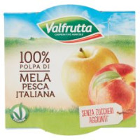 Valfrutta 100% Polpa Di Mela Pesca Italiana 2 X 100 G