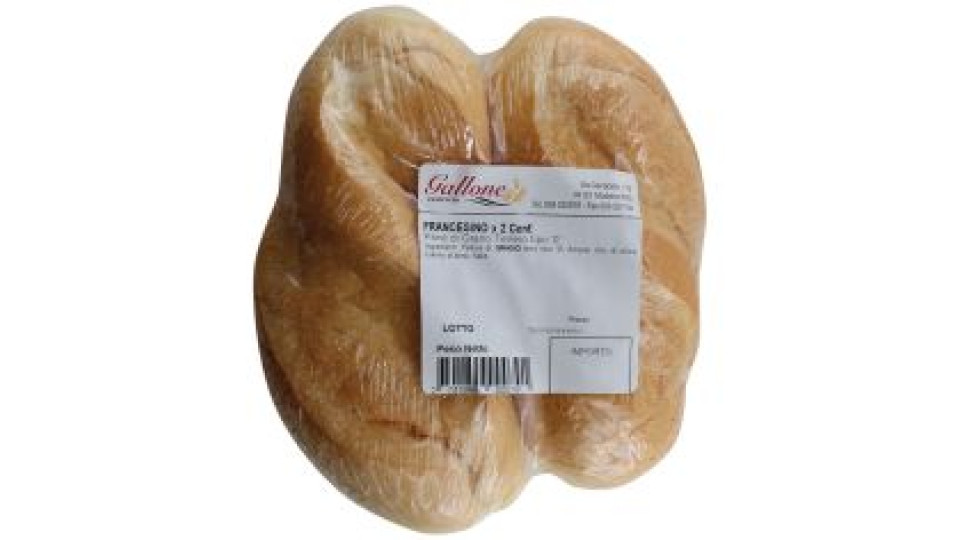 Gallone Panificio Pane Francesino Di Grano Tenero Tipo 0 In 2 Confezioni 160 G Ca