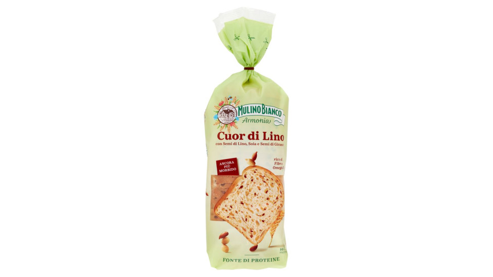 Mulino Bianco Armonia Cuor Di Lino Pane Semi Di Lino, Soia, Semi Di Girasole Fonte Di Proteine 400g