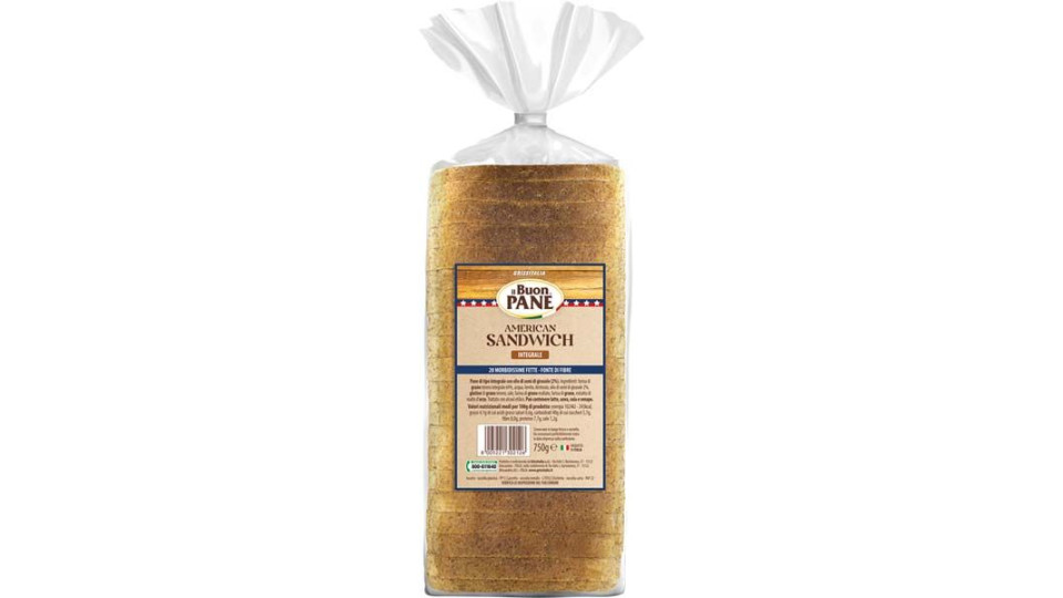Il Buon Pane Pane Integrale Per Sandwich Americano A Fette Ricco Di Fibre 750g