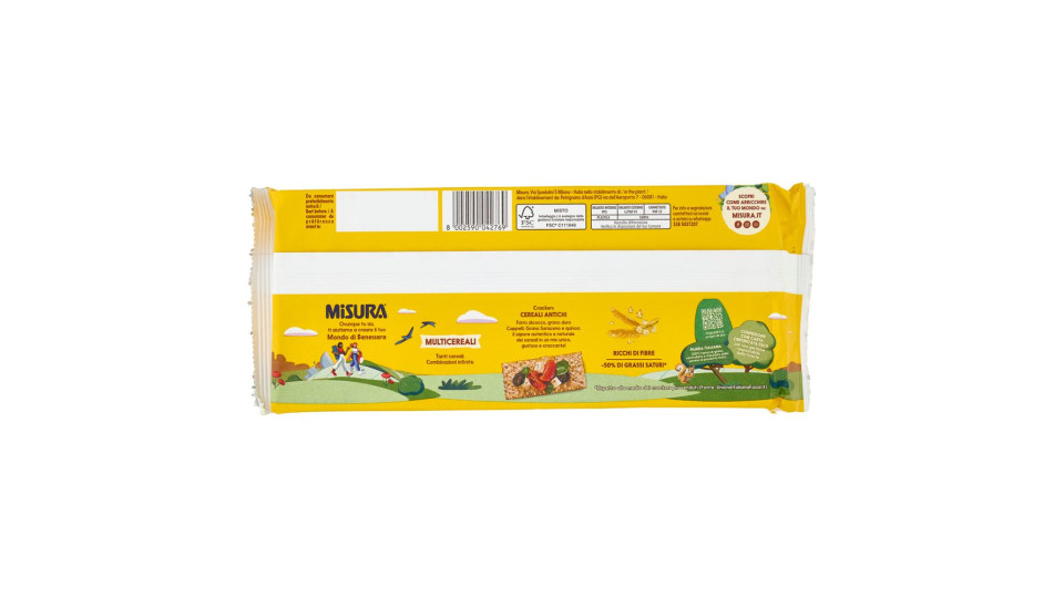 Misura Multicereali Crackers Farro, Grano Saraceno E Quinoa 350 G