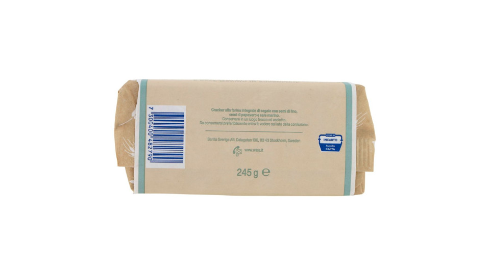 Wasa Chruncy Twist Cracker Con Farina Integrale Di Segale E Semi Di Lino E Papavero 245g