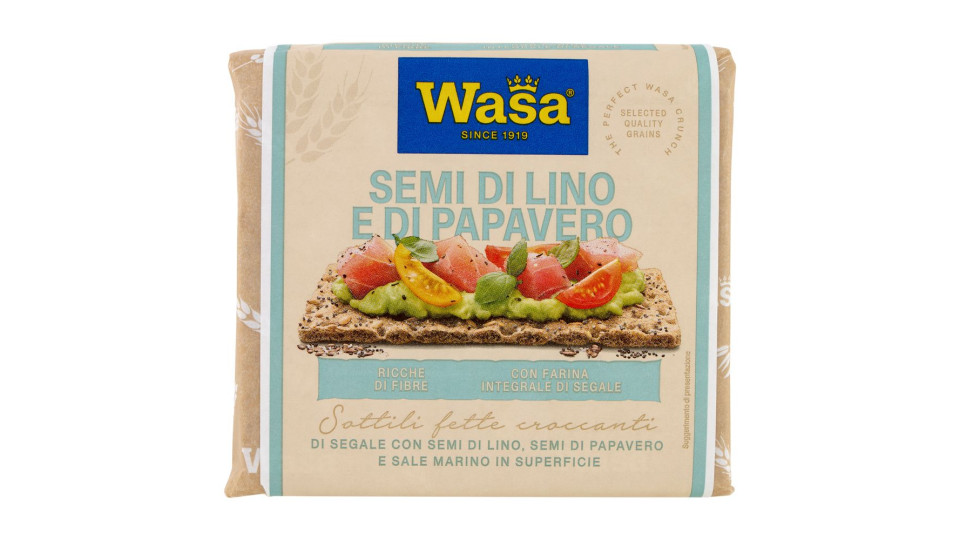 Wasa Chruncy Twist Cracker Con Farina Integrale Di Segale E Semi Di Lino E Papavero 245g