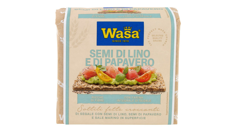Wasa Chruncy Twist Cracker Con Farina Integrale Di Segale E Semi Di Lino E Papavero 245g