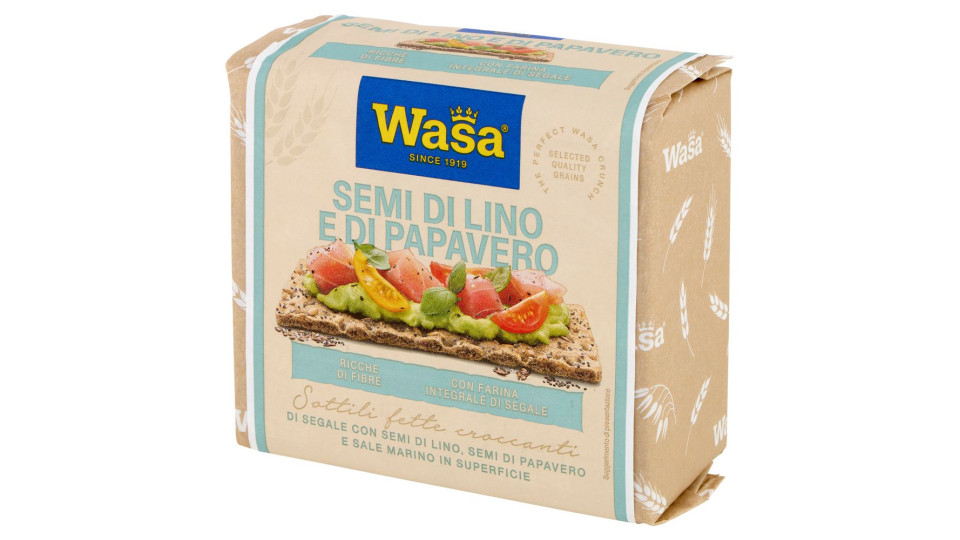 Wasa Chruncy Twist Cracker Con Farina Integrale Di Segale E Semi Di Lino E Papavero 245g