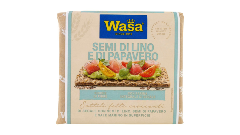 Wasa Chruncy Twist Cracker Con Farina Integrale Di Segale E Semi Di Lino E Papavero 245g