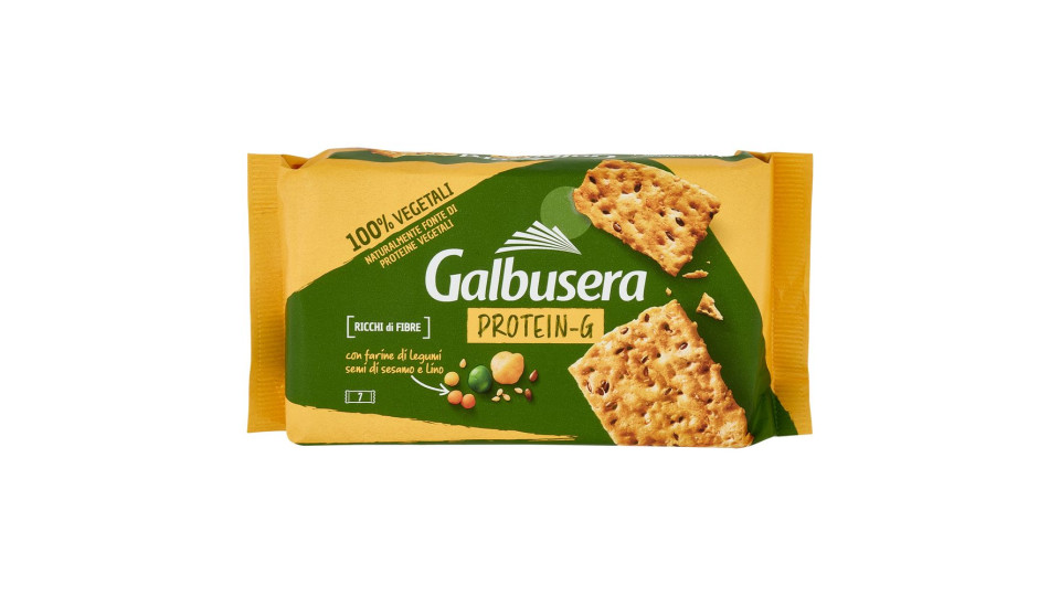 Galbusera Protein-g Cracker Con Farine Di Legumi, Semi Di Sesamo E Lino 7 X 40 G