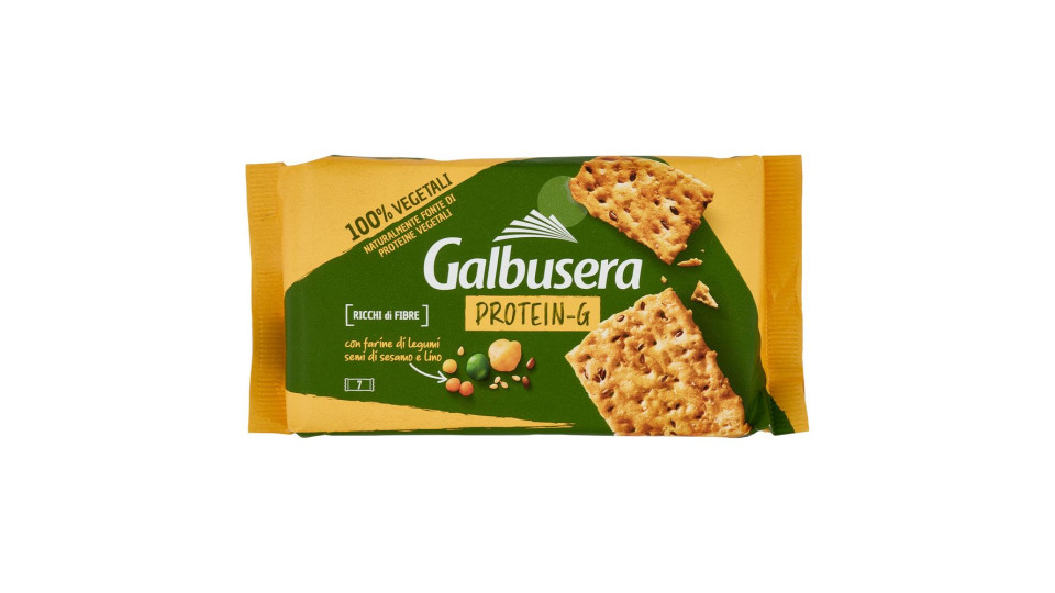 Galbusera Protein-g Cracker Con Farine Di Legumi, Semi Di Sesamo E Lino 7 X 40 G